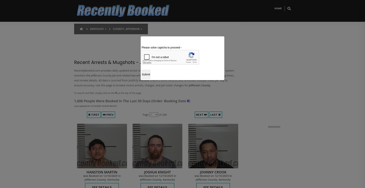 Preview of recentlybooked.com
