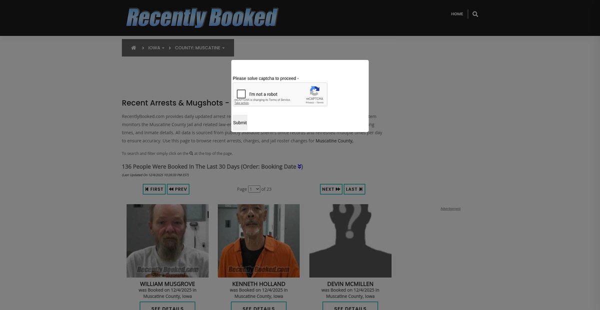 Preview of recentlybooked.com