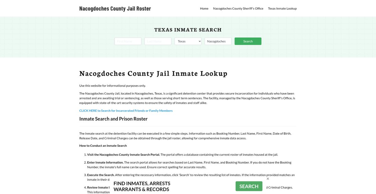 Preview of nacogdochescountyjail.org