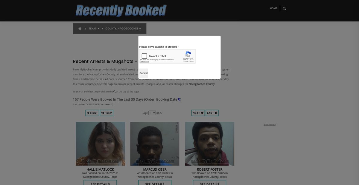 Preview of recentlybooked.com
