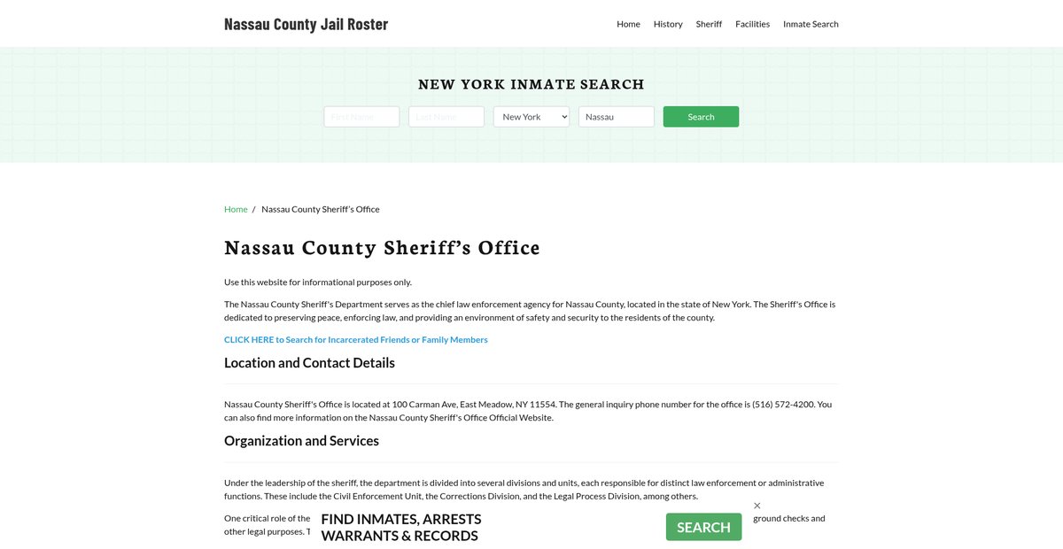 Preview of nassaucountyjail.org