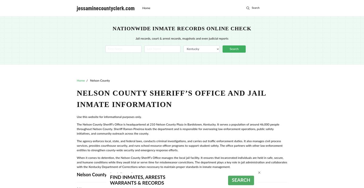 Preview of jessaminecountyclerk.com