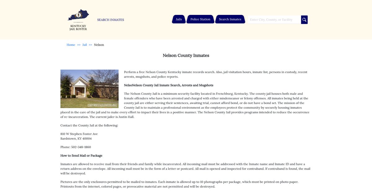 Preview of kentuckyjailroster.com