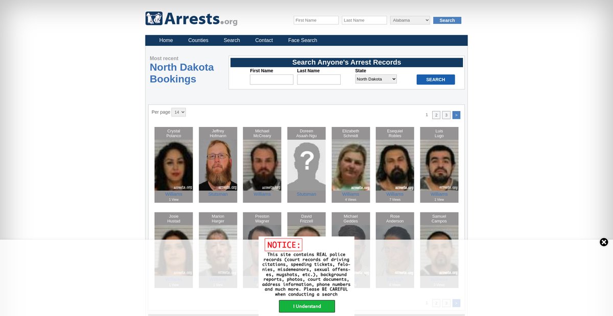 Preview of northdakota.arrests.org