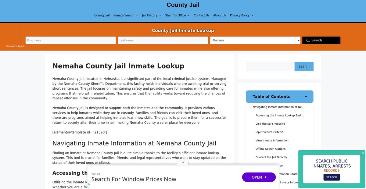 Preview of nemaha.countyjail.org