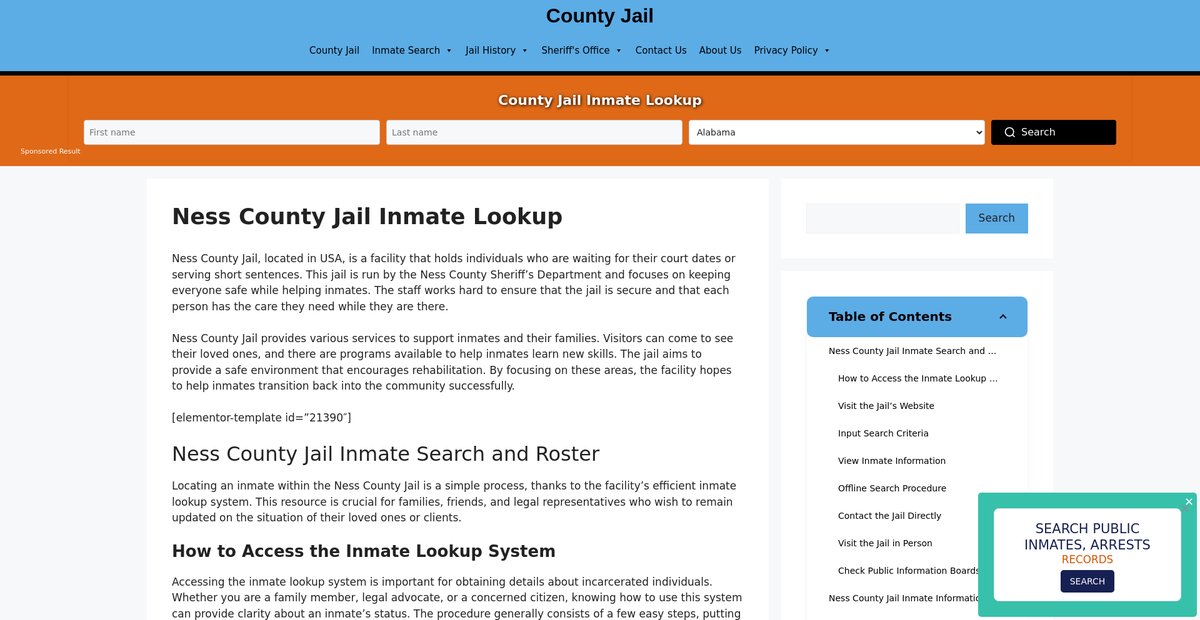Preview of ness-county.countyjail.org