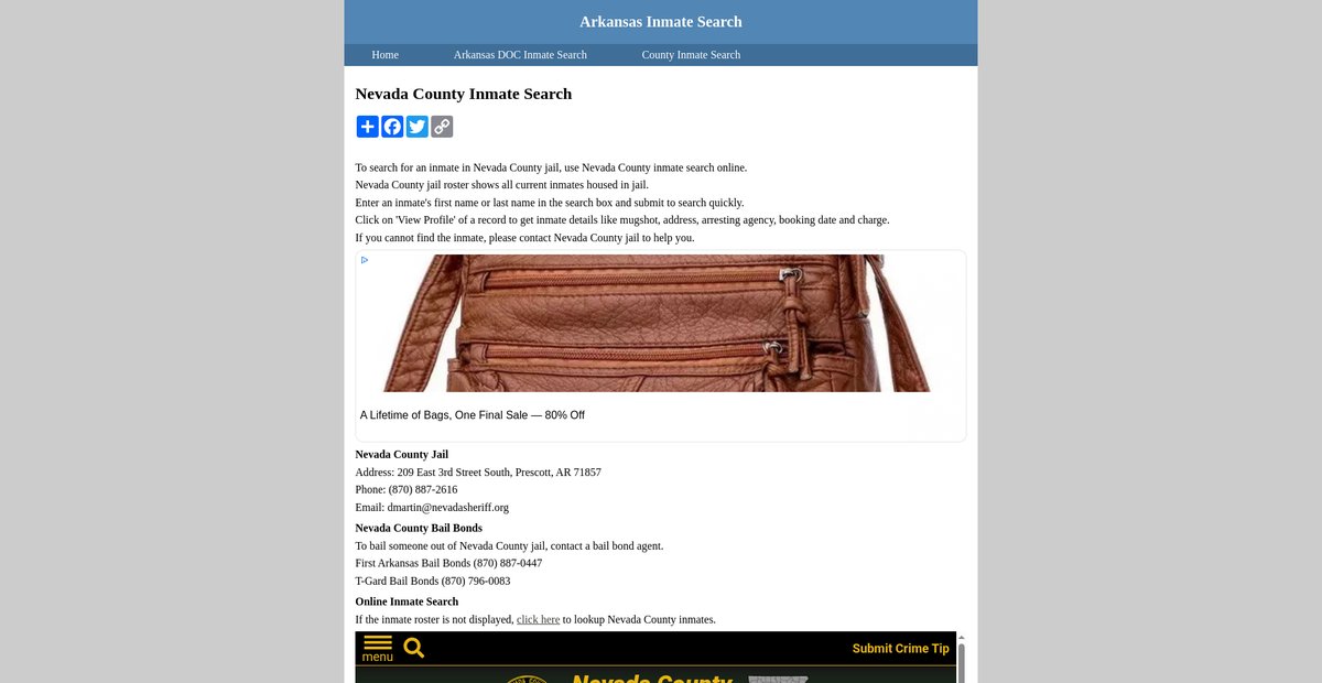 Preview of inmatesearcharkansas.org