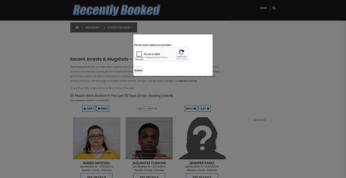 Preview of recentlybooked.com