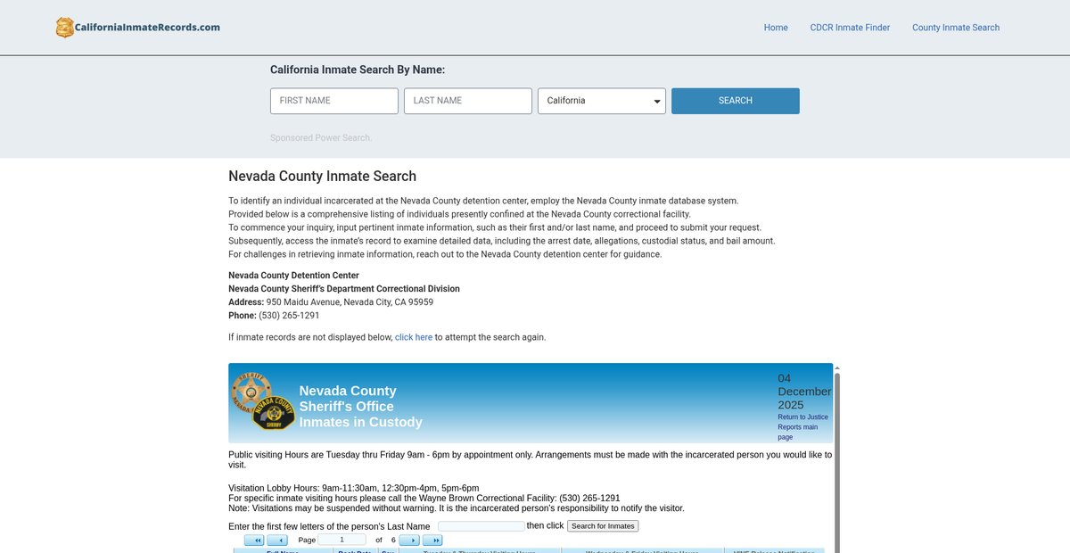 Preview of californiainmaterecords.com