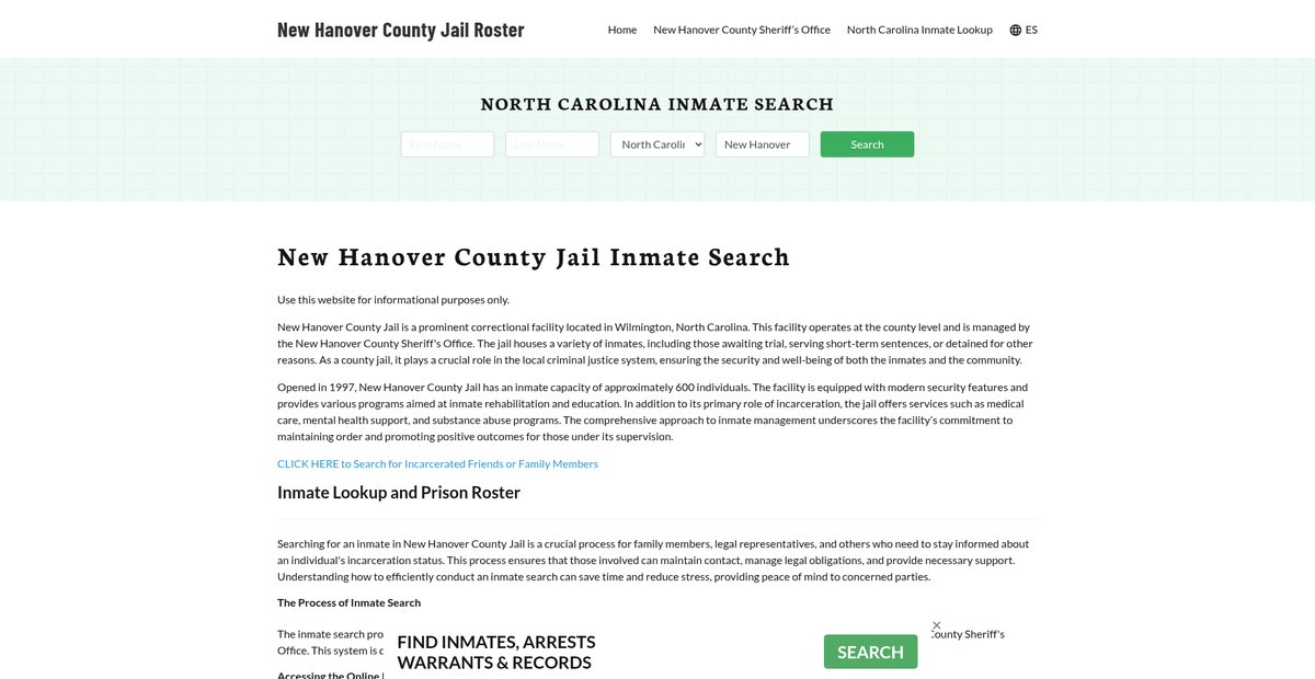 Preview of newhanovercountyjail.org