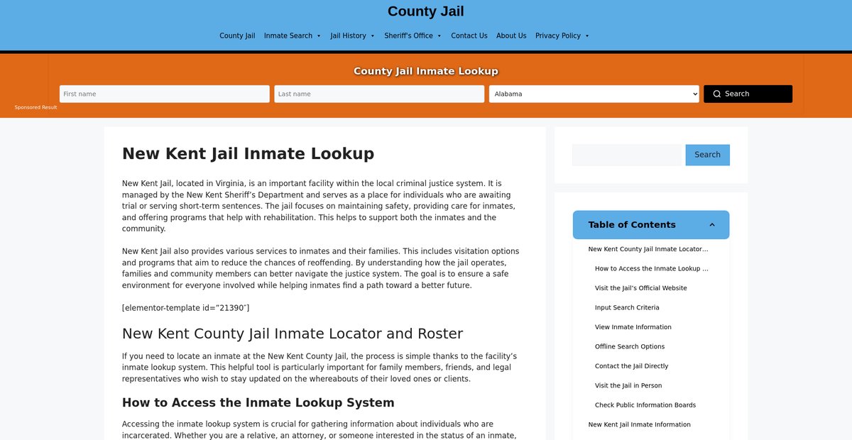Preview of new-kent.countyjail.org