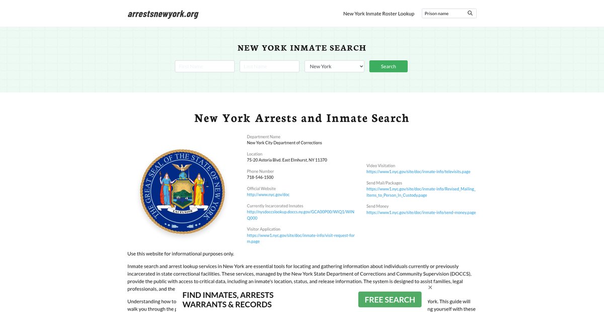 Preview of arrestsnewyork.org