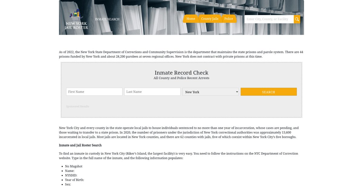 Preview of newyorkjailroster.com