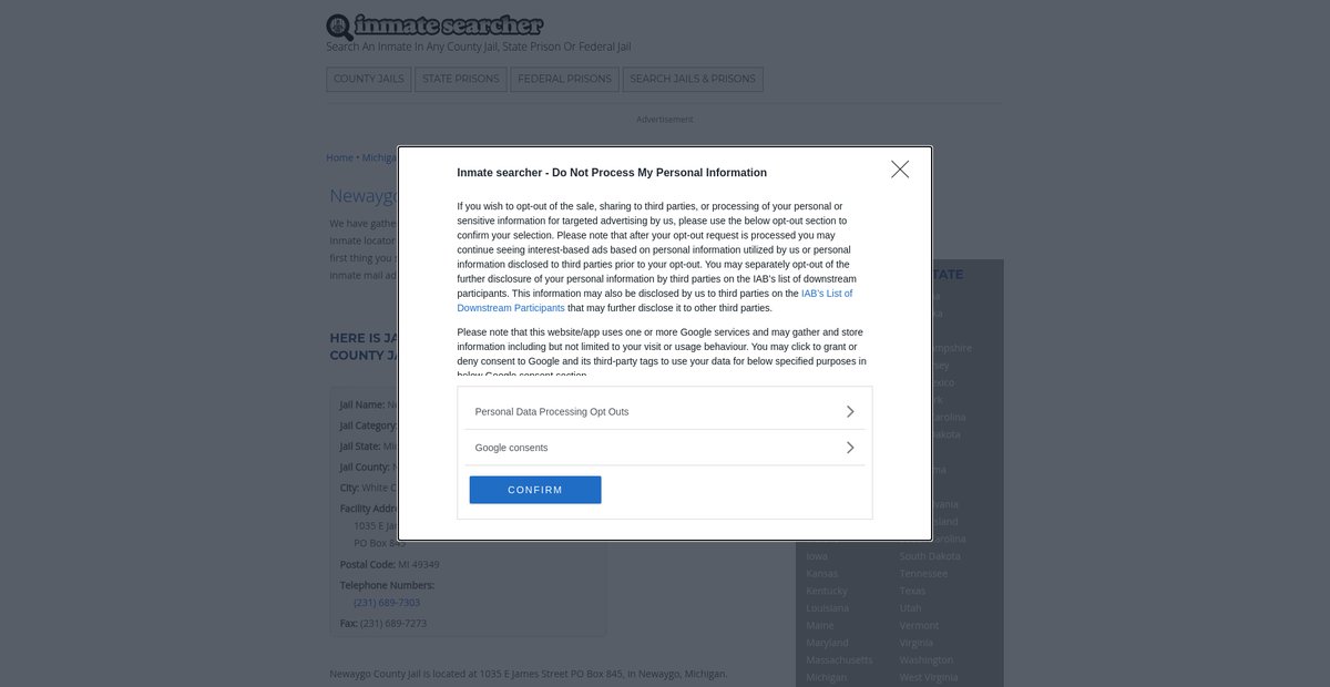 Preview of inmatesearcher.com