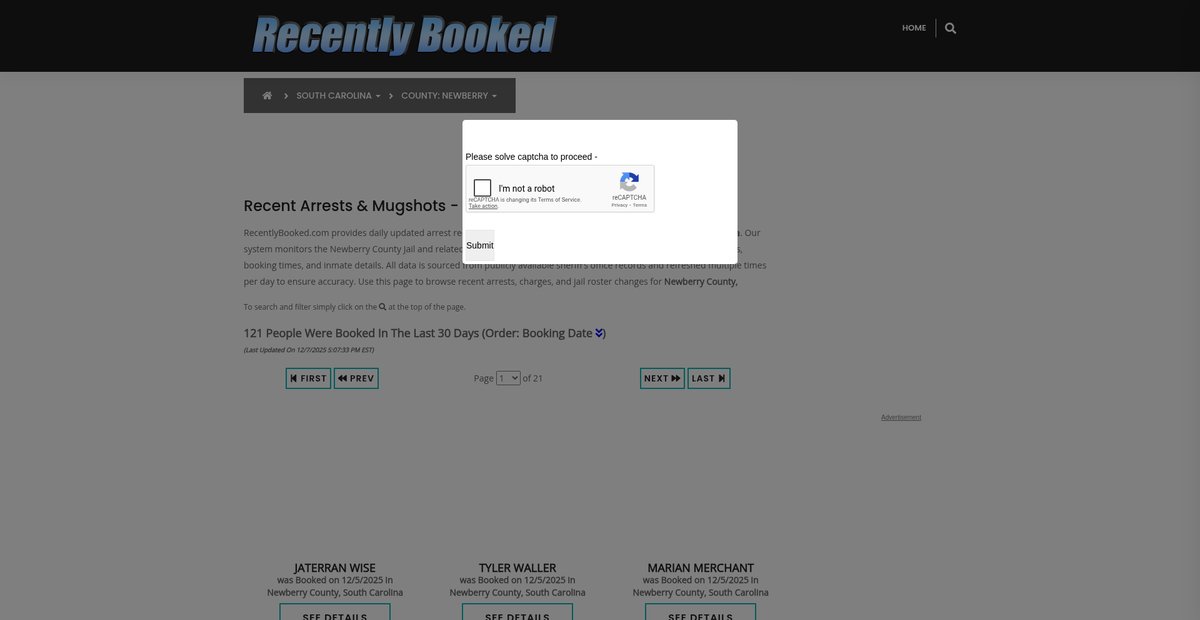 Preview of recentlybooked.com