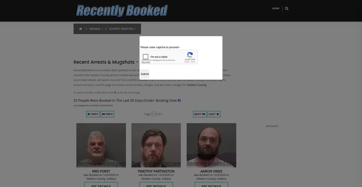 Preview of recentlybooked.com