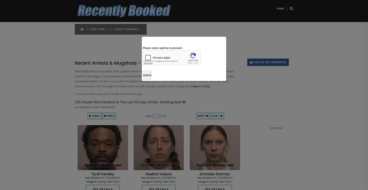 Preview of recentlybooked.com