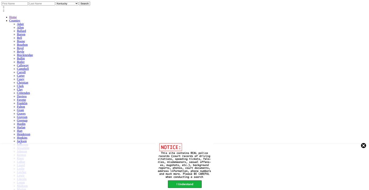 Preview of kentucky.arrests.org