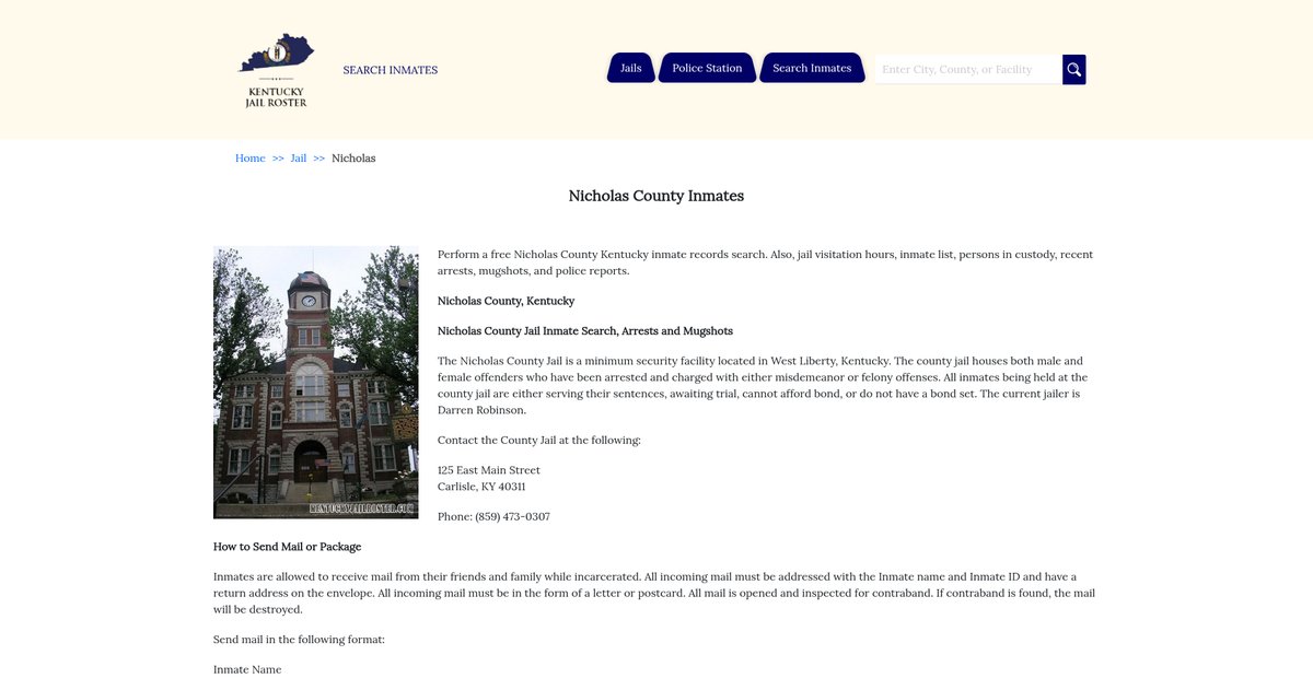 Preview of kentuckyjailroster.com