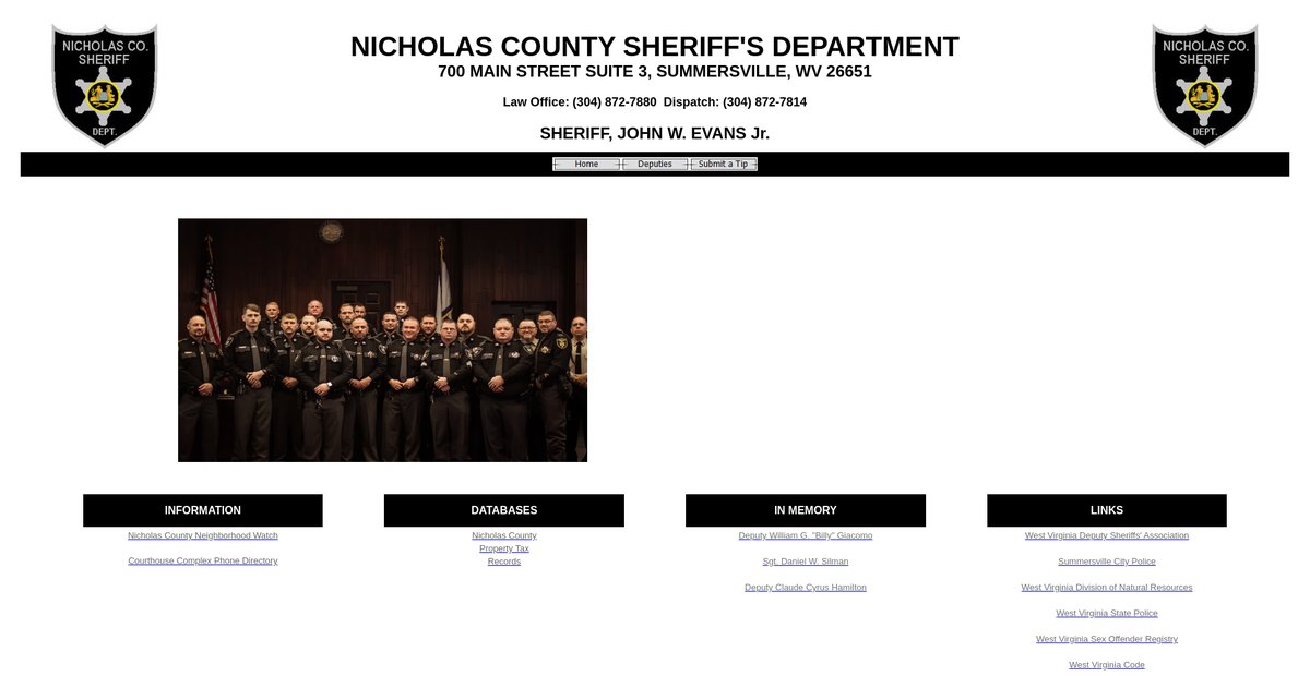 Preview of nicholascosheriff.com
