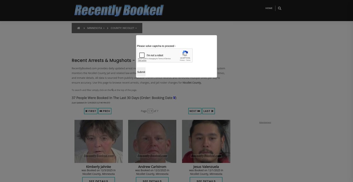 Preview of recentlybooked.com