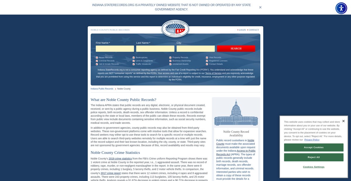 Preview of indiana.staterecords.org