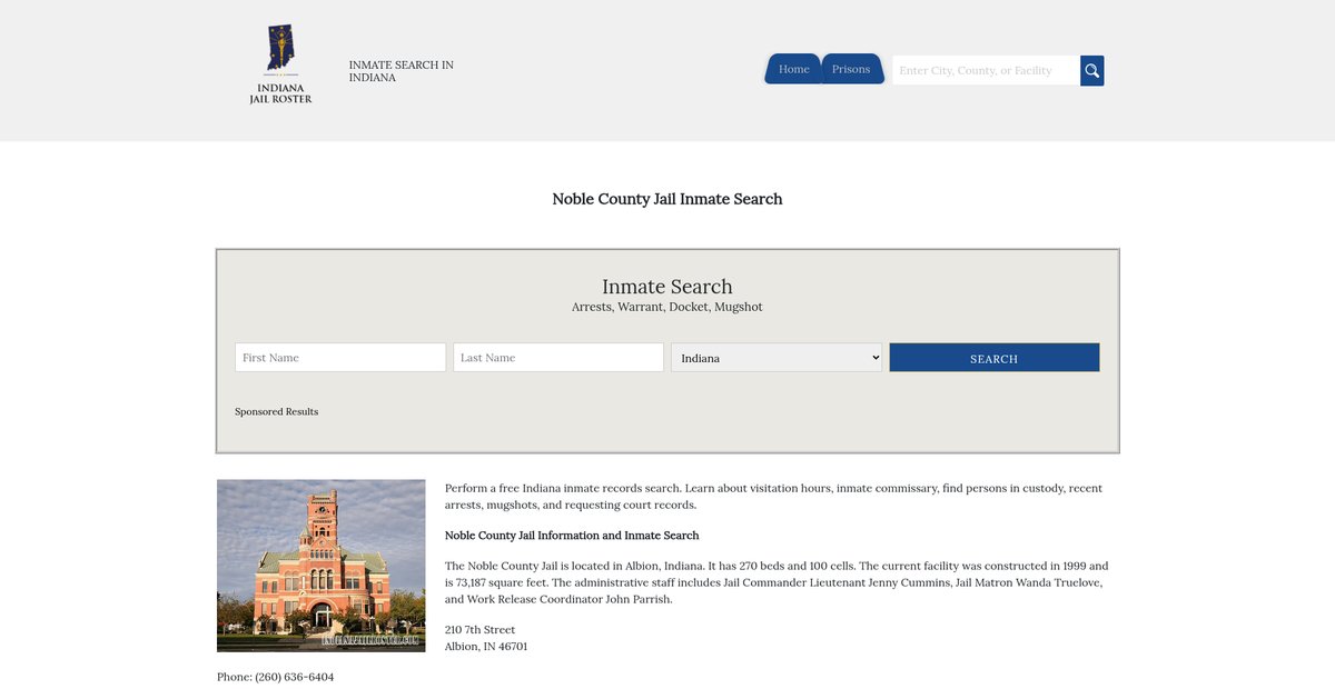 Preview of indianajailroster.com
