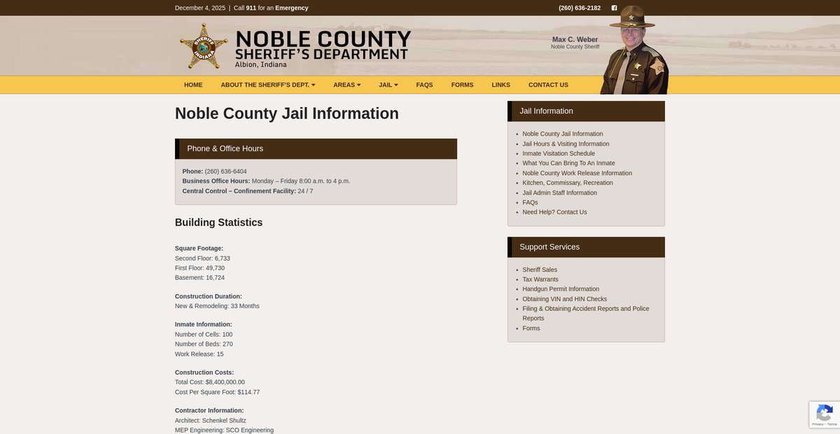 Preview of noblecountysheriff.org