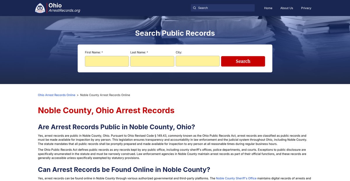Preview of ohioarrestrecords.org