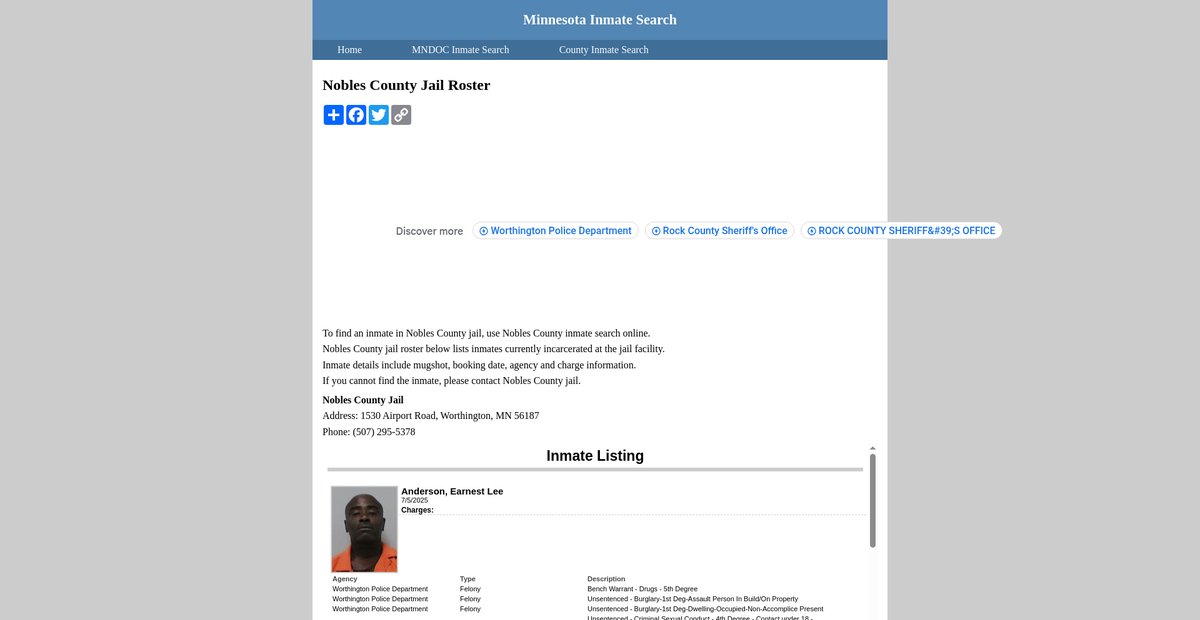 Preview of inmatesearchminnesota.org