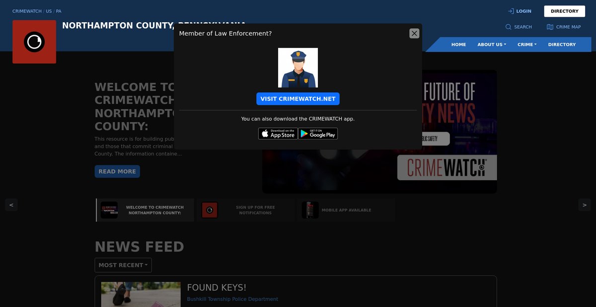 Preview of northampton.crimewatchpa.com