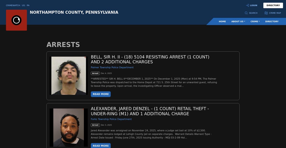 Preview of northampton.crimewatchpa.com