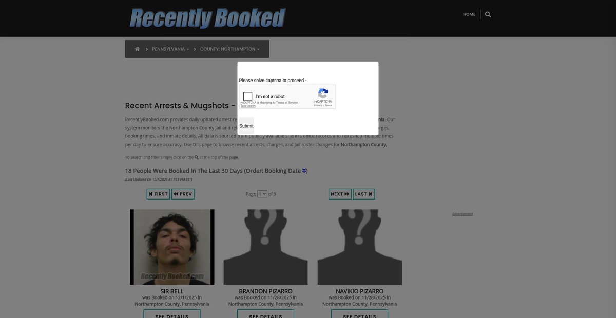 Preview of recentlybooked.com
