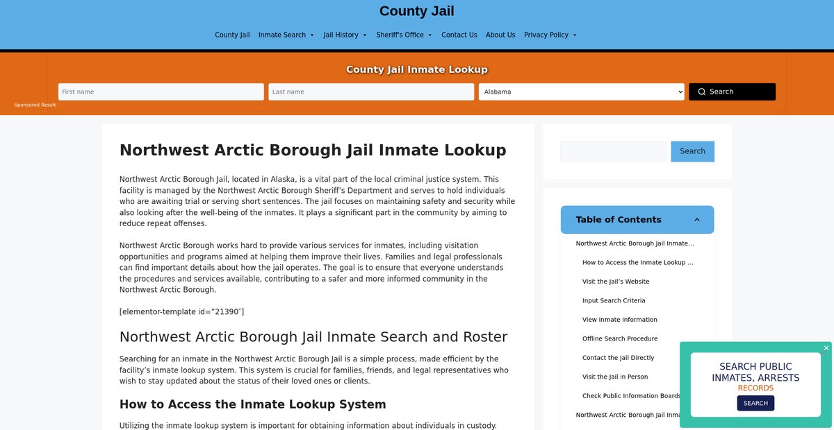 Preview of northwest-arctic-borough.countyjail.org