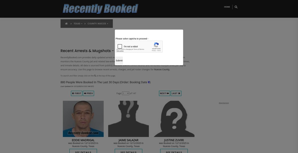 Preview of recentlybooked.com