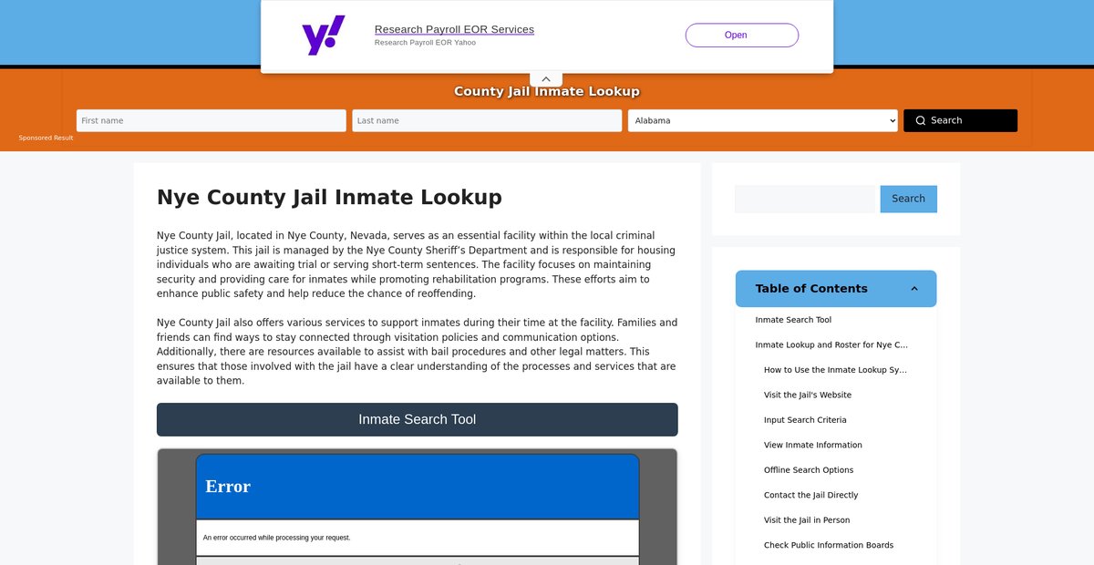 Preview of nye.countyjail.org