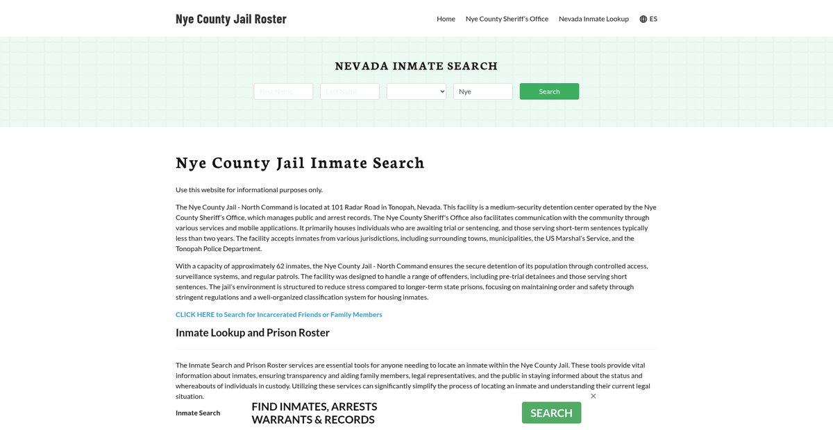 Preview of nyecountyjail.org