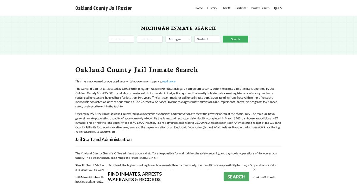 Preview of oaklandcountyjail.org