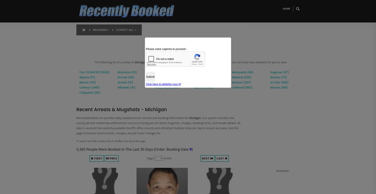 Preview of recentlybooked.com