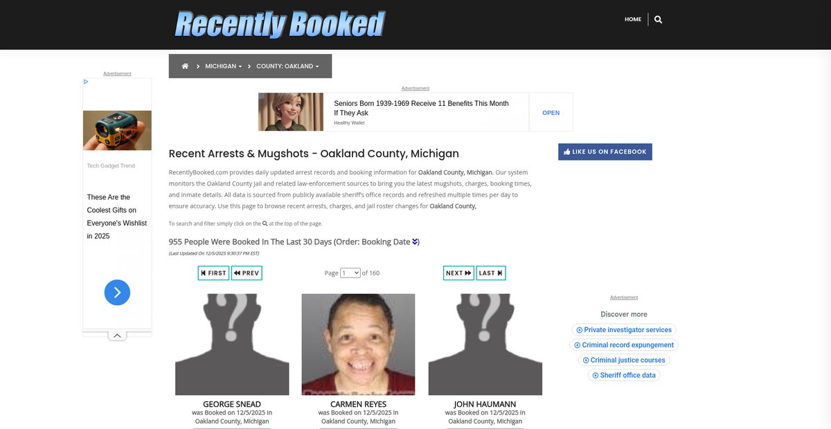 Preview of recentlybooked.com