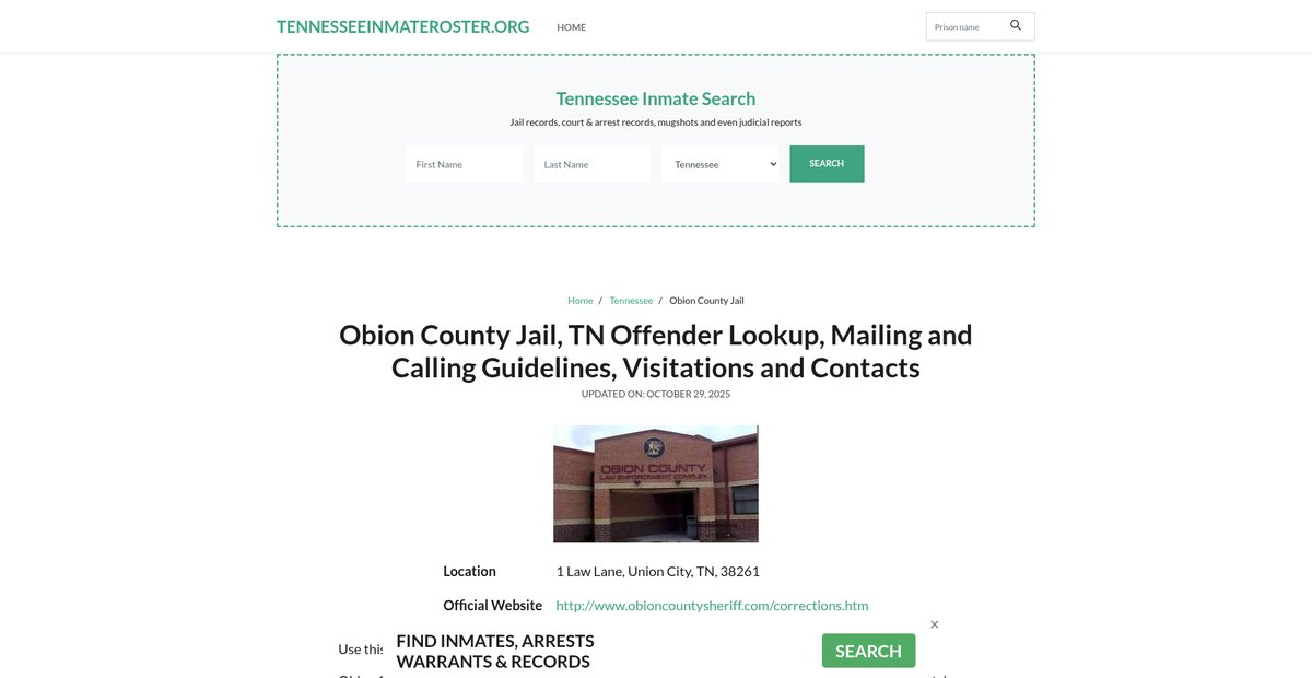 Preview of tennesseeinmateroster.org