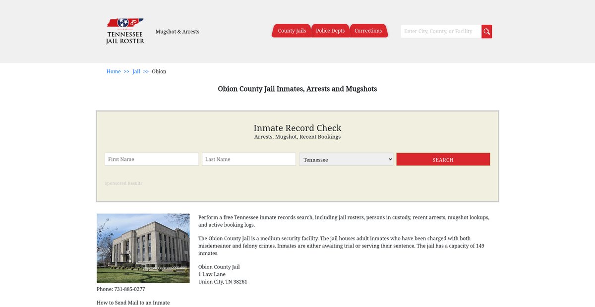 Preview of tennesseejailroster.com