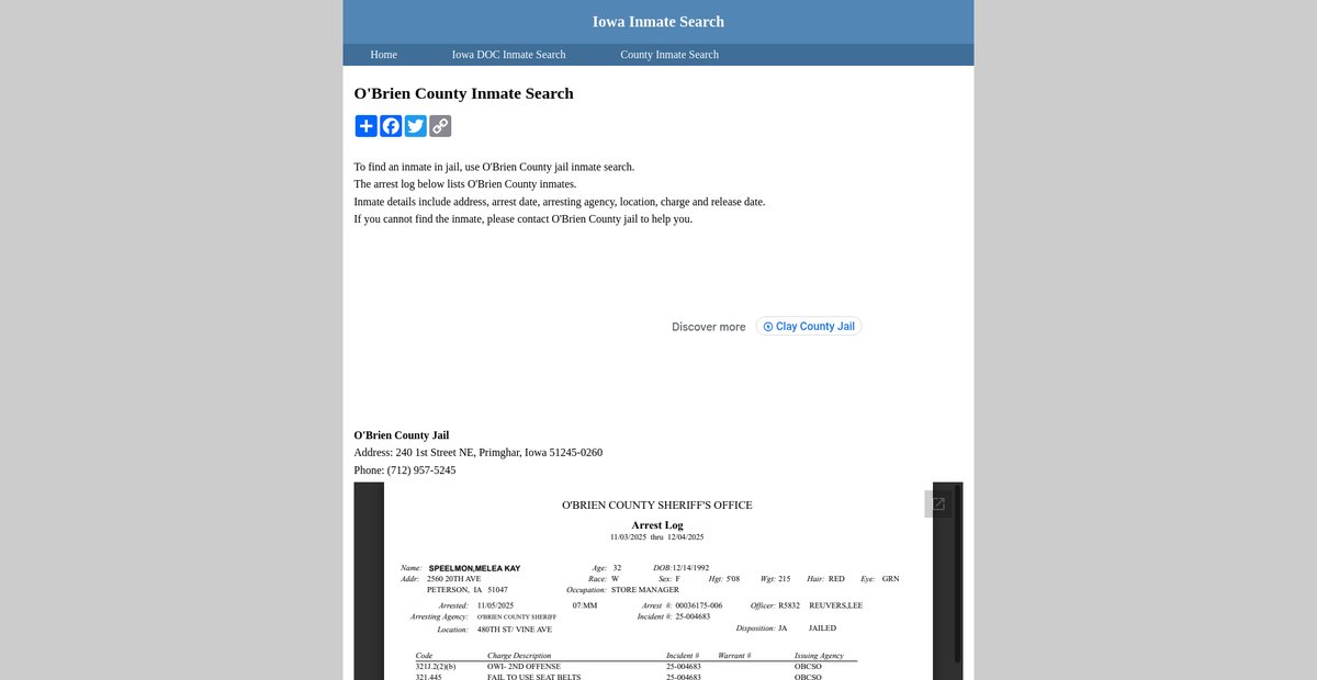 Preview of inmatesearchiowa.org