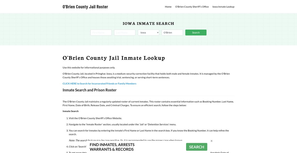 Preview of obriencountyjail.org