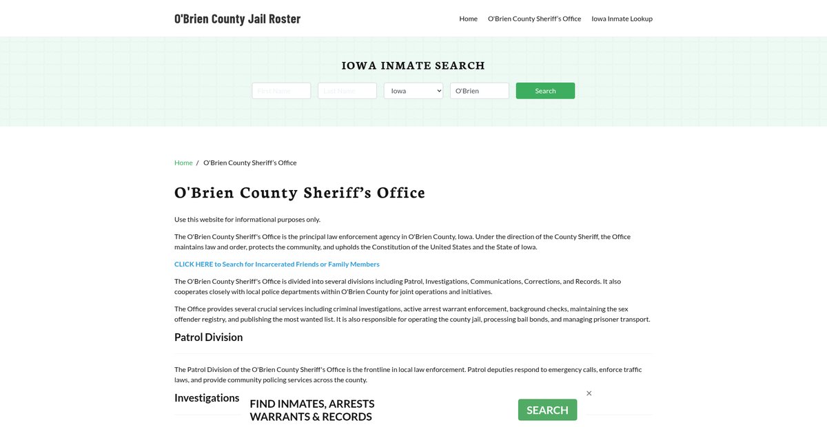 Preview of obriencountyjail.org