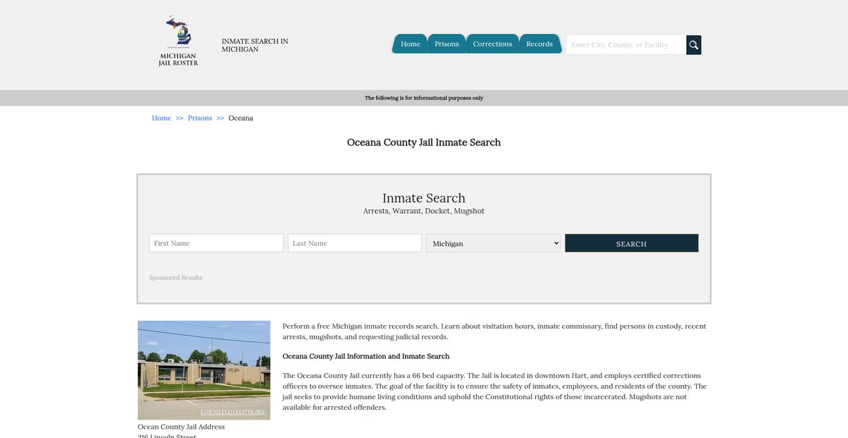 Preview of michiganjailroster.com