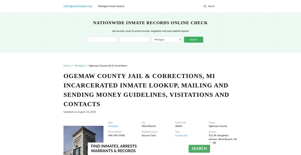 Preview of michiganinmates.org