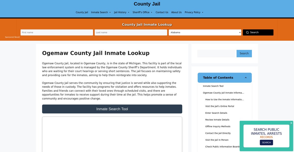 Preview of ogemaw.countyjail.org