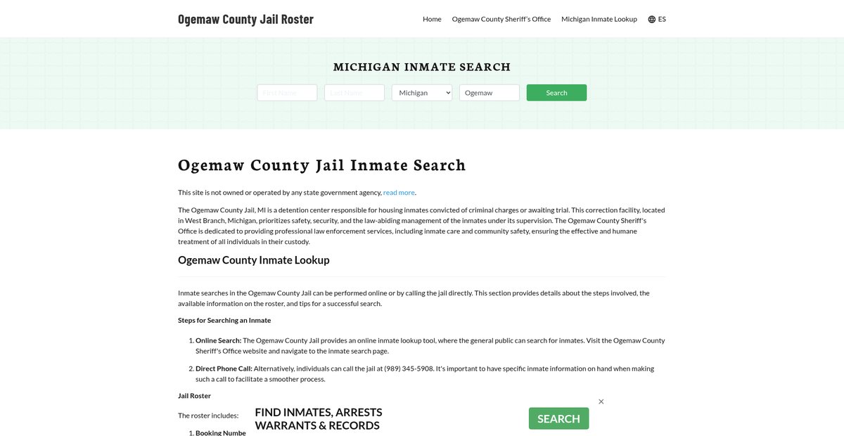 Preview of ogemawcountyjail.org