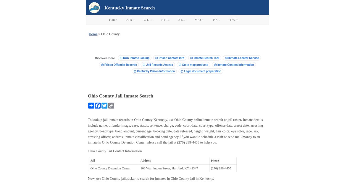 Preview of inmatesearchky.org